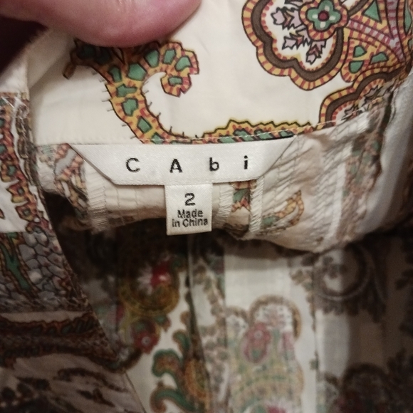 CAbi Paisley 100% Cotton Skirt Ladies 2 Large Button Down Accents - Picture 5 of 6